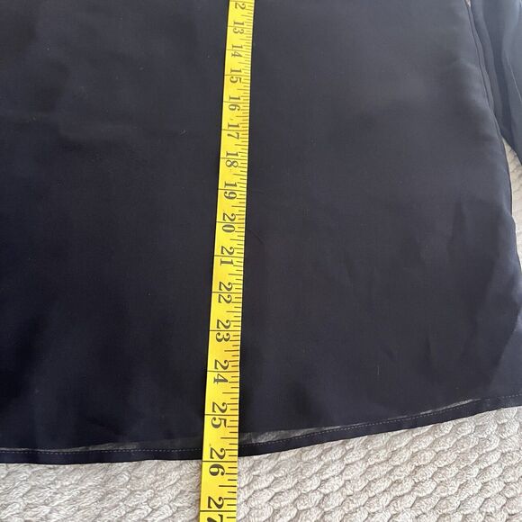 Calvin Klein Women Long Sleeve Sheer Lined Black Blouse Top Size M‎ - Picture 5 of 5